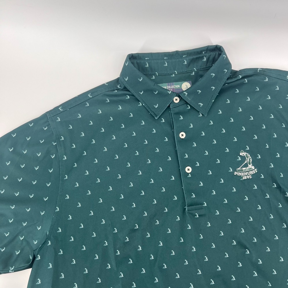 Pinehurst Polo Donald Ross Sportwear Golf Shirt Mens L Green Tartan Collection